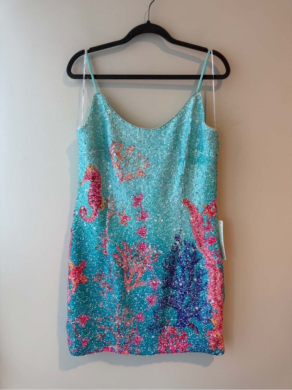 Elliatt Coral Sequin Mini Dress NWT - Picture 4 of 7